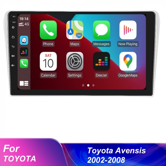 Navigatie Toyota Avensis (2002-2008), Android 12, 4GB RAM 64GB, DSP, SIM 4G, Carplay si Android auto, ecran 9 inch [3]