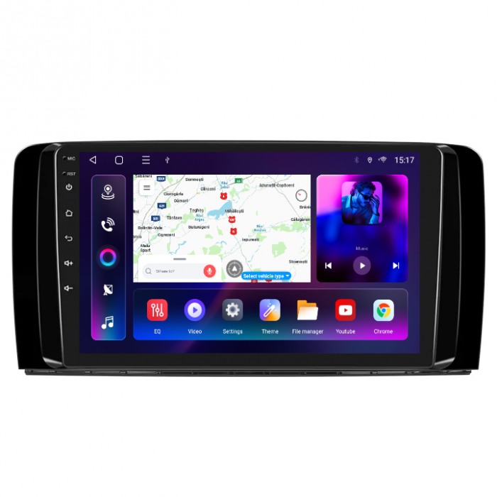 Navigatie Mercedes-Benz R-class R300/R350 (2006-2014), cu Android 12, 4GB 64GB, SIM 4G, CarPlay si Android Auto, DSP, wifi, ecran 9 inch [2]