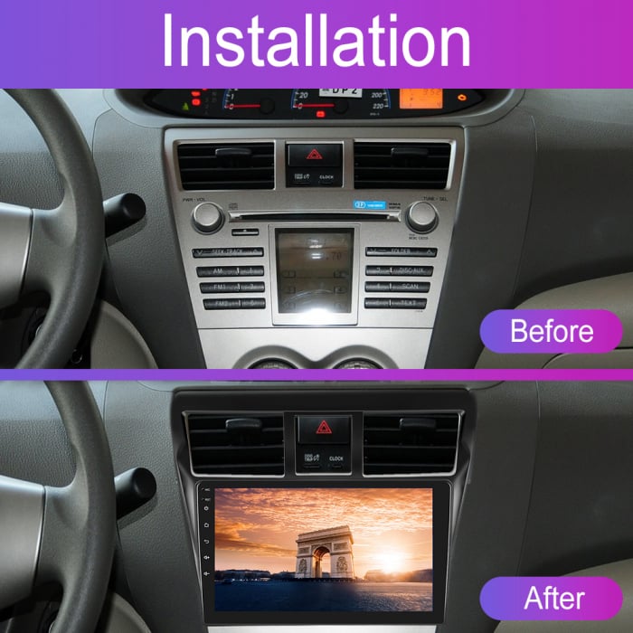 Navigatie Toyota Vios Yaris (2007-2012), Android 12, 2GB RAM 32GB, DSP, Carplay si Android auto, ecran 9 inch [4]