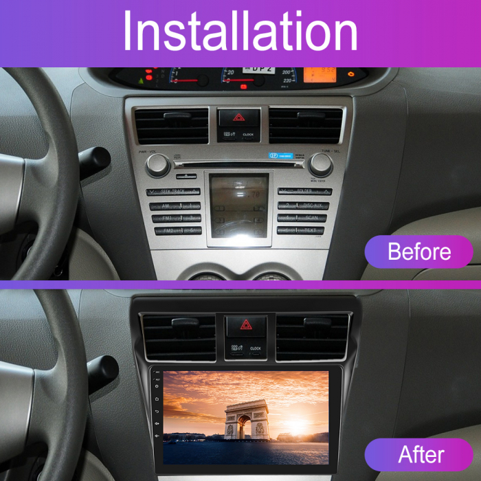 Navigatie Toyota Vios Yaris (2007-2012), Android 12, 8GB RAM 128GB,SLOT SIM 4G, DSP, Carplay si Android auto, ecran 9 inch [4]