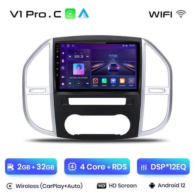 Navigatie Mercedes-Benz Vito W447 (2014-2021) Android 12, 2GB RAM 32GB, CarPlay si Android Auto, Ecran 10.1 inch [3]