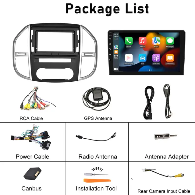 Navigatie Mercedes-Benz Vito W447 (2014-2021) Android 12, 4GB RAM 64GB, SIM 4G, CarPlay si Android Auto, Ecran 10.1 inch [11]