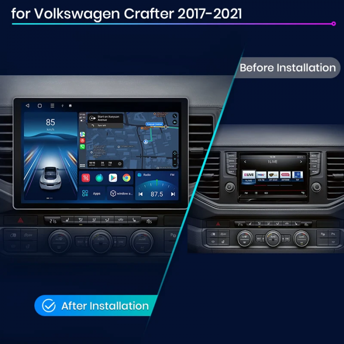 Navigatie Volkswagen CRAFTER (2017-2021), 2K QLED cu Android 12,4GB RAM 64GB ROM, SLOT SIM 4G, DSP CarPlay si Android Auto ecran 11.5 inch 2000x1200P [2]
