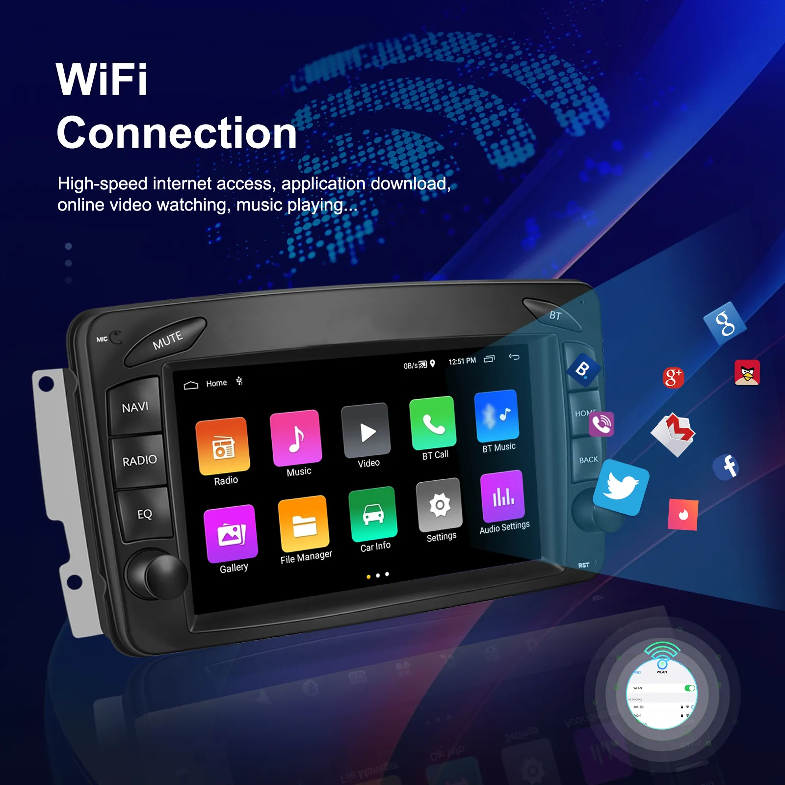 Navigatie Mercedes-Benz W203/W209/W210, Android 13, 2GB 64GB, CarPlay si Android Auto wifi, ecran 7 inch [9]