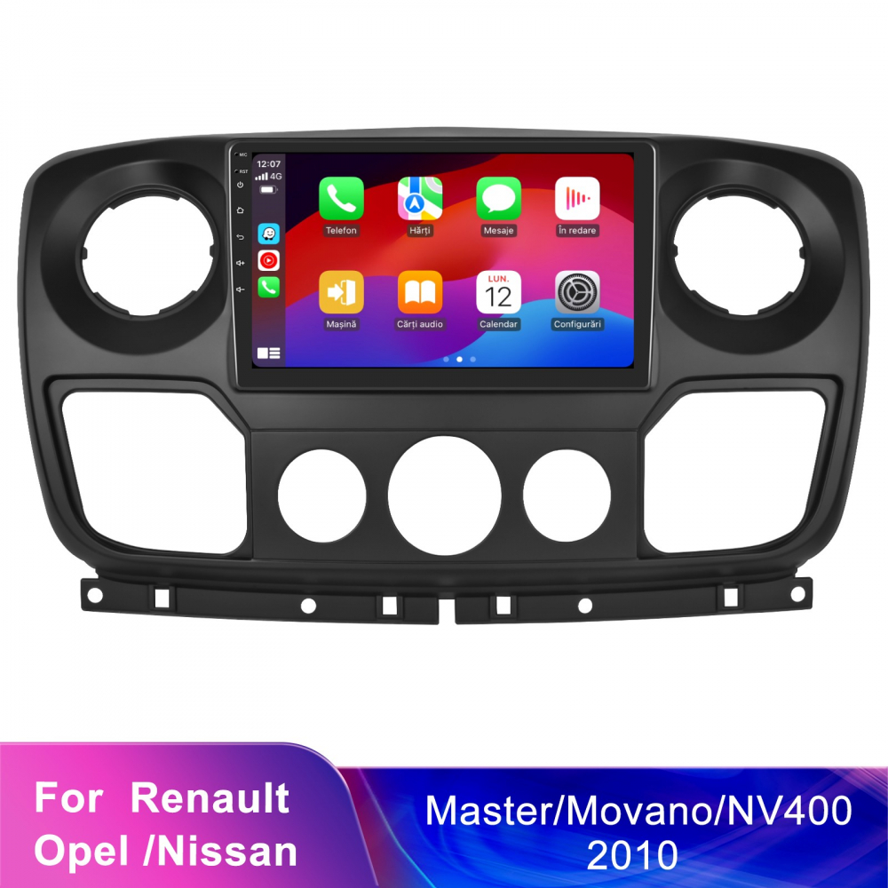 Navigatie Renault Master, Opel Movano, Nissan NV400 2010 cu Android, 8GB RAM 128GB ROM, cu SLOT SIM 4G, DSP, ecran 10,1 Inch, Carplay si Android Auto [11]