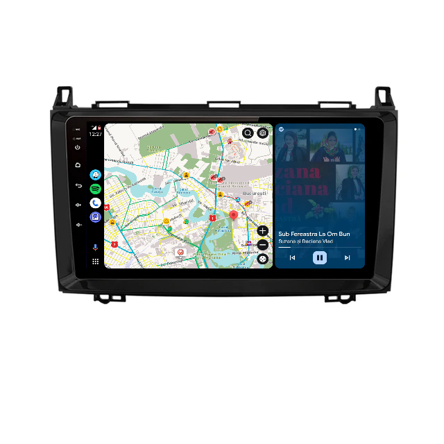 Navigatie Mercedes Vito Sprinter Viano A B Class Volkswagen Crafter, Android 12, 4GB RAM 64GB ROM,SIM 4 G, DSP, CarPlay si Android Auto, ecran 9 Inch [2]