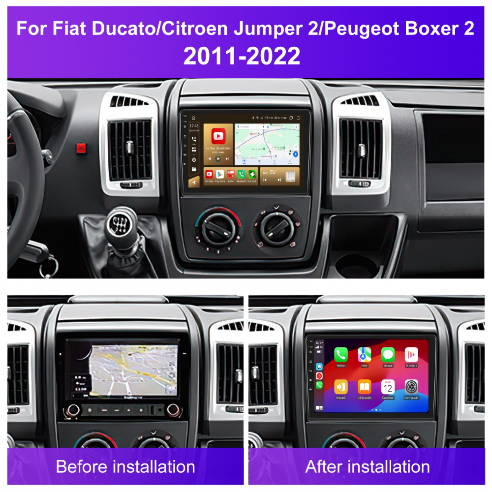 Navigatie Fiat Ducato (2011-2022), Android 12, 4GB RAM 64GB, DSP, Carplay si Android auto, ecran 9 inch [4]