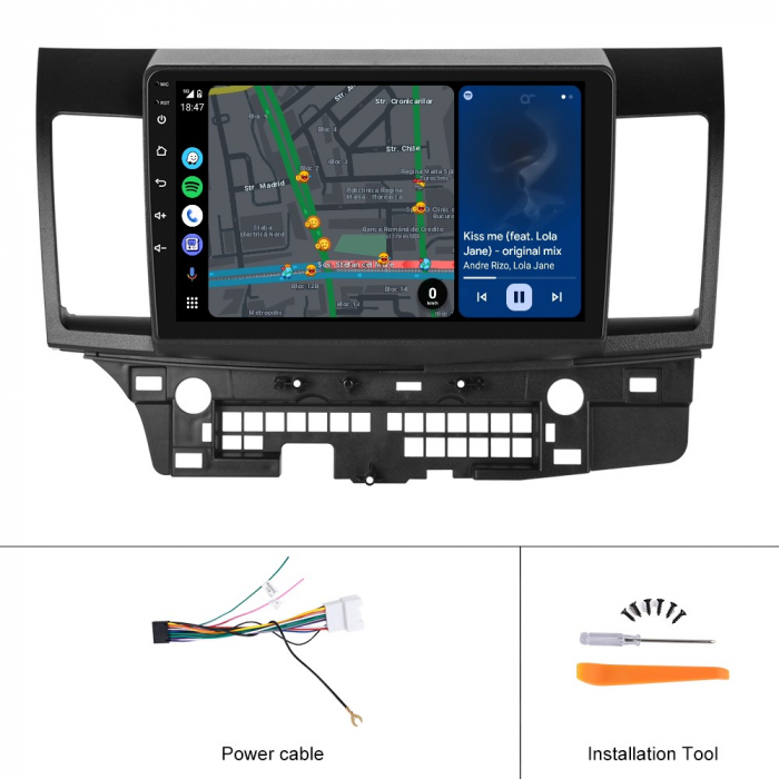 Navigatie Mitsubishi Lancer (EX 2010-2017) cu Android 12,4GB RAM 64, SLOT SIM 4G, DSP, CarPlay si Android Auto ecran 10.1 inch [9]