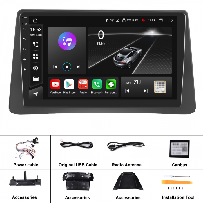 Navigatie Mokka 1 (2012-2016), Android 12, 8 GB 128 GB, SLOT SIM 4G, CarPlay si Android Auto, DSP, ecran 9 Inch [12]