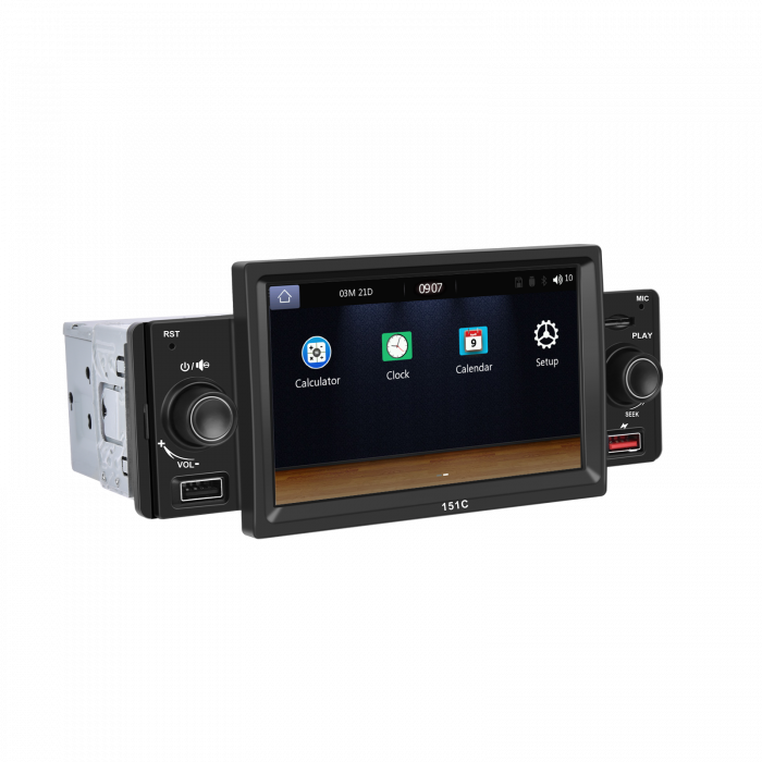 Navigatie MP5 Player Auto 1DIN Universal, CarPlay si Android Auto, Bluetooth, 2X USB frontal si Slot Card Micro SD, RCA Subwoofer, ecran 7 Inch [16]