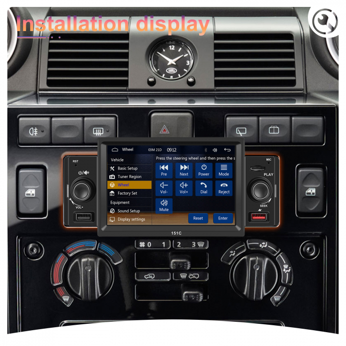 Navigatie MP5 Player Auto 1DIN Universal, CarPlay si Android Auto, Bluetooth, 2X USB frontal si Slot Card Micro SD, RCA Subwoofer, ecran 7 Inch [11]