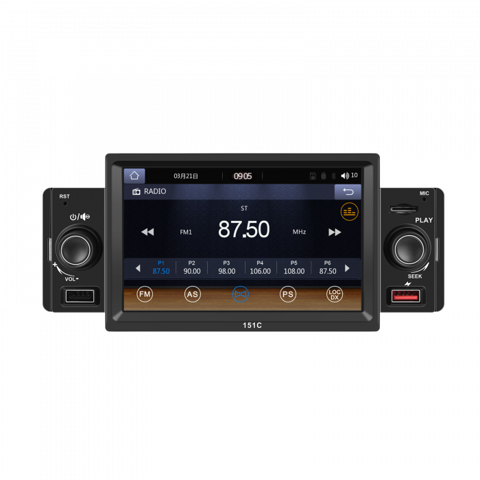 Navigatie MP5 Player Auto 1DIN Universal, CarPlay si Android Auto, Bluetooth, 2X USB frontal si Slot Card Micro SD, RCA Subwoofer, ecran 7 Inch [17]