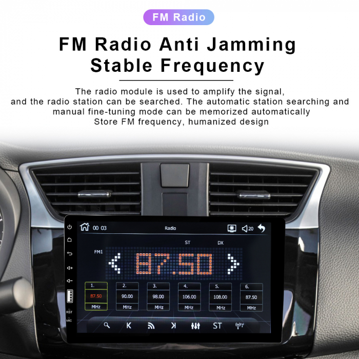 Navigatie MP5 Player Auto 1DIN Universal, CarPlay si Android Auto, Bluetooth, USB frontal, RCA Subwoofer, ecran 9 Inch [13]
