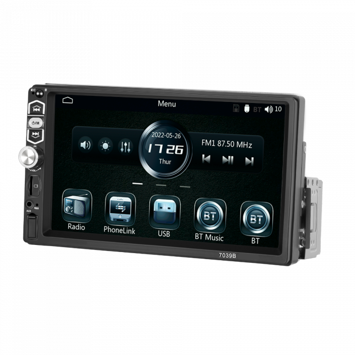 Navigatie MP5 Player Auto 1DIN Universal, CarPlay si Android Auto, Bluetooth, USB frontal, RCA Subwoofer, ecran 7 Inch [5]