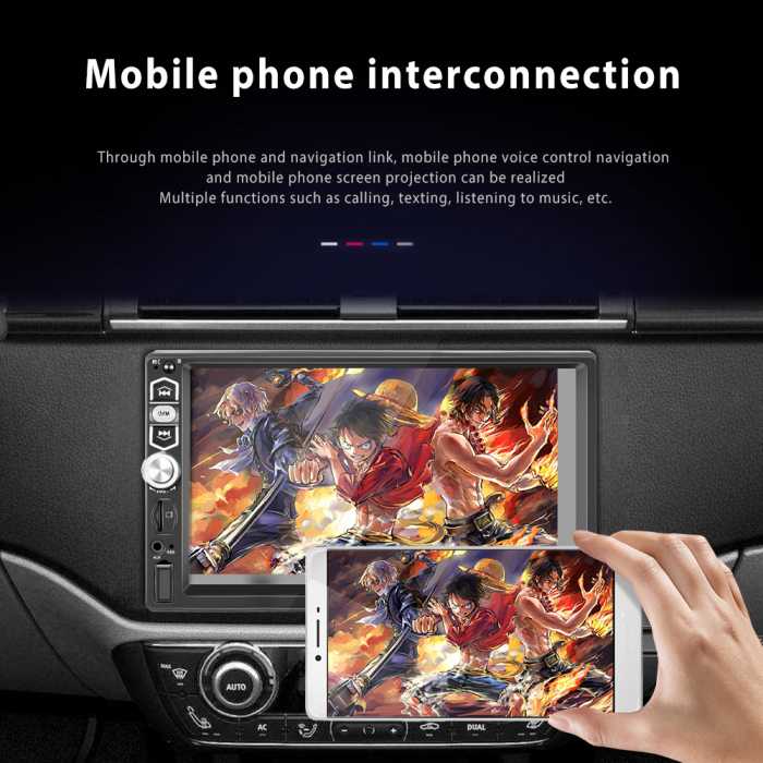 Navigatie MP5 Player Auto 1DIN Universal, CarPlay si Android Auto, Bluetooth, USB frontal, RCA Subwoofer, ecran 7 Inch [17]