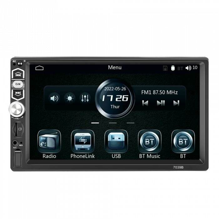 Navigatie MP5 Player Auto 1DIN Universal, CarPlay si Android Auto, Bluetooth, USB frontal, RCA Subwoofer, ecran 7 Inch [4]