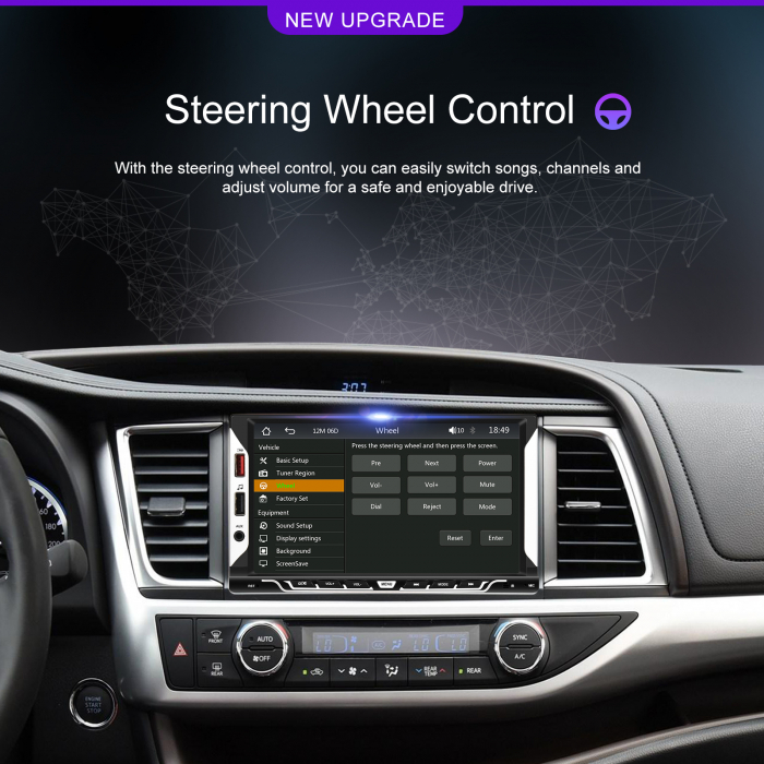 Navigatie MP5 Player Auto 2DIN Universal, cu Carplay si Android Auto Wireless, Bluetooth, USB. 4x60W, ecran tactil 7 inch [12]
