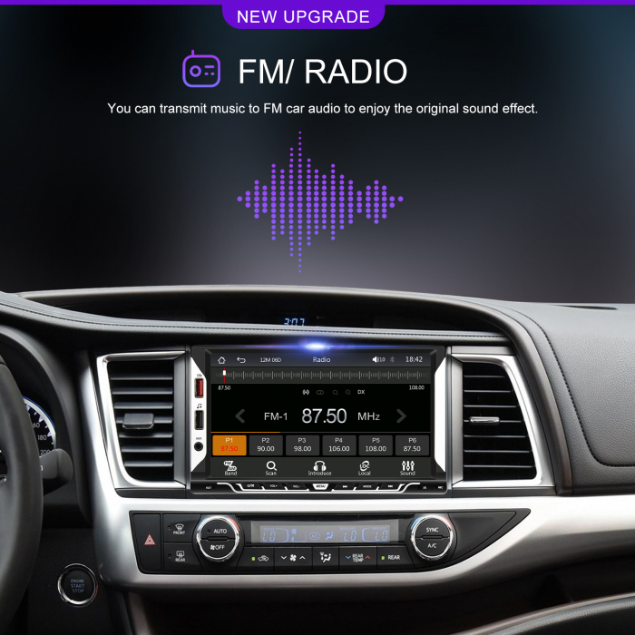 Navigatie MP5 Player Auto 2DIN Universal, cu Carplay si Android Auto Wireless, Bluetooth, USB. 4x60W, ecran tactil 7 inch [18]