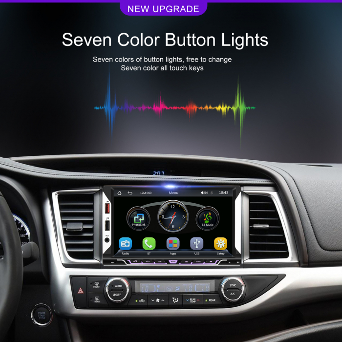 Navigatie MP5 Player Auto 2DIN Universal, cu Carplay si Android Auto Wireless, Bluetooth, USB. 4x60W, ecran tactil 7 inch [17]