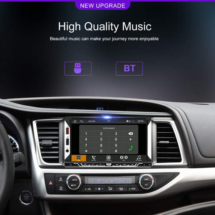 Navigatie MP5 Player Auto 2DIN Universal, cu Carplay si Android Auto Wireless, Bluetooth, USB. 4x60W, ecran tactil 7 inch [20]