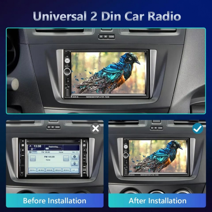 *PROMO* Set MP5 Player Auto, MirrorLink, 2DIN Bluetooth, AUX, USB, Card SD+Camera marsarier+Rama [6]