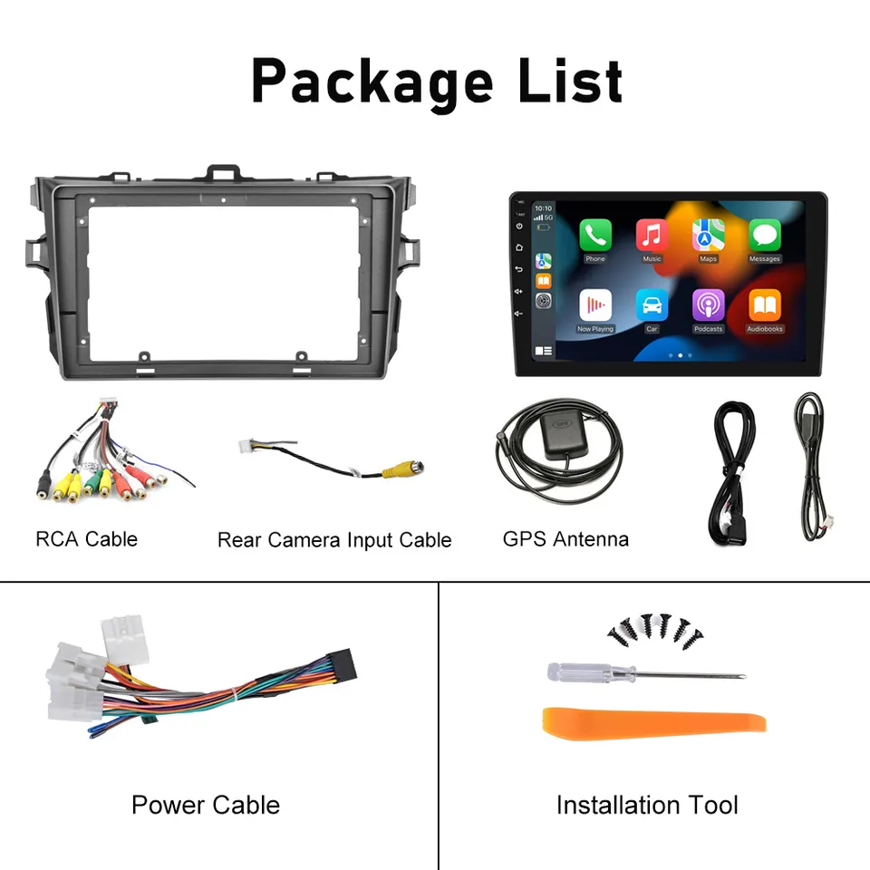 Navigatie Toyota Corolla (2009-2013), Android 12, 8GB RAM 128GB, SIM 4G, DSP, Carplay si Android auto, ecran 9 inch [10]