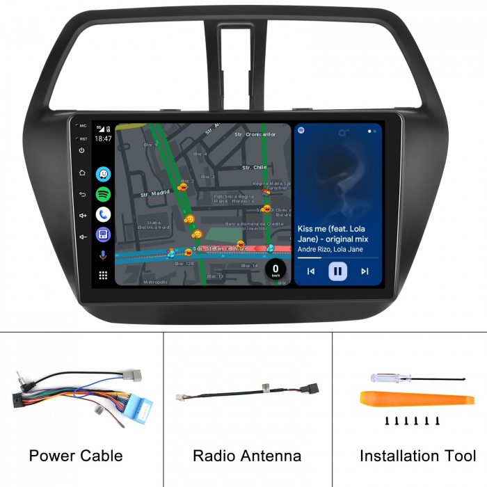 Navigatie Suzuki S-CROSS (2012-2016), Android 12, 4GB RAM 64GB,SIM 4G, DSP, Carplay si Android auto, ecran 9 inch [8]
