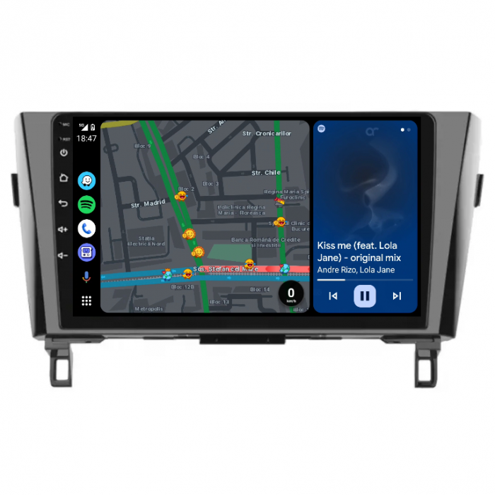 Navigatie Nissan Qashqai J11 (2013-2017), Android 12, 8GB 128GB, SIM 4G, DSP, CarPlay si Android Auto Wi-fi, Youtube, Waze, ecran HD 10.1 Inch [3]