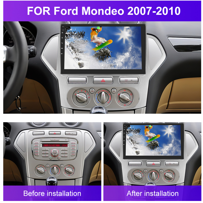 Navigatie Ford Mondeo (2006-2010) cu Android 11, 2GB RAM 32 GB ROM ecran 10.1 Inch,Carplay si Android Auto [4]