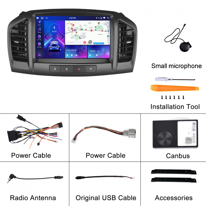 Navigatie Opel Insiginia (2008-2013), Android 12, 8GB RAM 128GB, SLOT SIM 4G, DSP, Carplay si Android auto, ecran 9 inch [11]