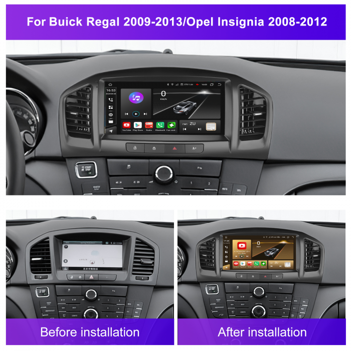 Navigatie Opel Insiginia (2008-2013), Android 12, 8GB RAM 128GB, SLOT SIM 4G, DSP, Carplay si Android auto, ecran 9 inch [3]