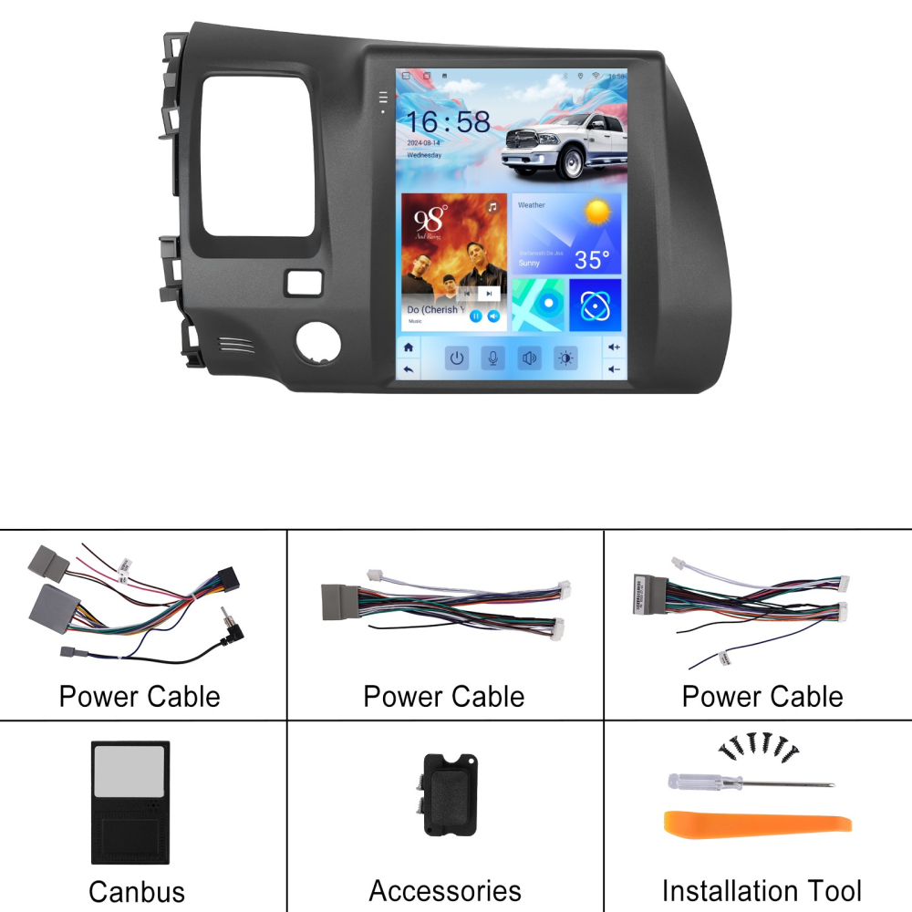 Navigatie Honda Civic (2004-2009) Tip Tesla, Android 12, 2GB RAM 32GB, DSP, CarPlay si Android Auto, ecran 9,7 inch [8]