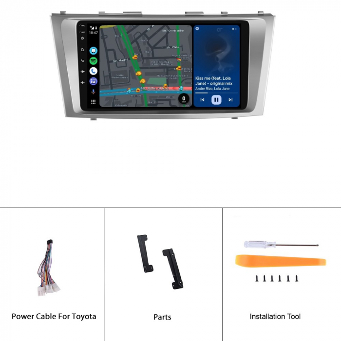 Navigatie Toyota Camry (2006-2011), Android 12, 4GB RAM 64GB, SIM 4G, DSP, Carplay si Android auto, ecran 9 inch [9]
