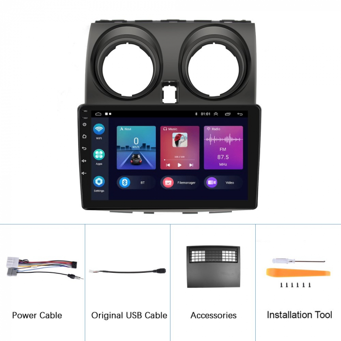 Navigatie Nissan Qashqai (2006-2013) cu Android 11, 2GB RAM 32 GB ROM ecran 9 Inch,Carplay si Android Auto [6]