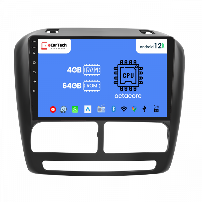 Navigatie Fiat Doblo (2012-2015) cu Android 12, 4GB RAM 64GB, SIM 4G, Carplay si Android Auto ecran 9 inch [4]
