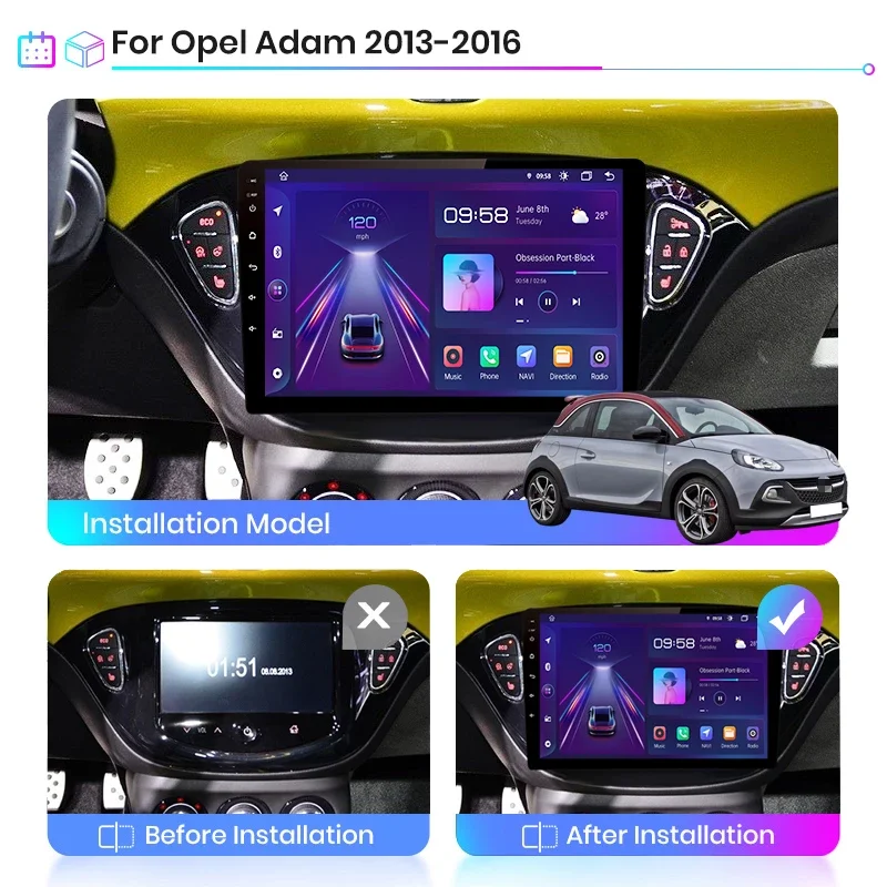 Navigatie Opel Corsa E (2015-2019) cu Android 12, DSP 2GB RAM 32GB ROM, CarPlay si Android Auto Wi-fi, Youtube, Waze, ecran HD 9 Inch [3]