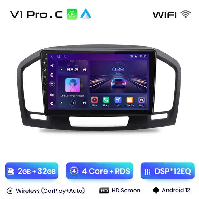 Navigatie Opel Insignia (2008-2017) cu Android 12, DSP 2GB RAM 32GB ROM, CarPlay si Android Auto Wi-fi, Youtube, Waze, ecran HD 9 Inch [2]
