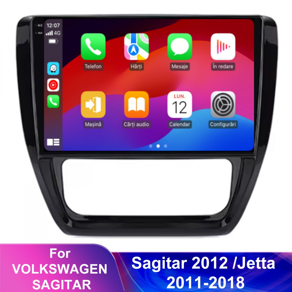 Navigatie Volkswagen Sagitar 2012, Jetta 2011-2018 cu Android, 2GB RAM 32GB ROM, DSP, ecran 10,1 Inch, Carplay si Android Auto [6]