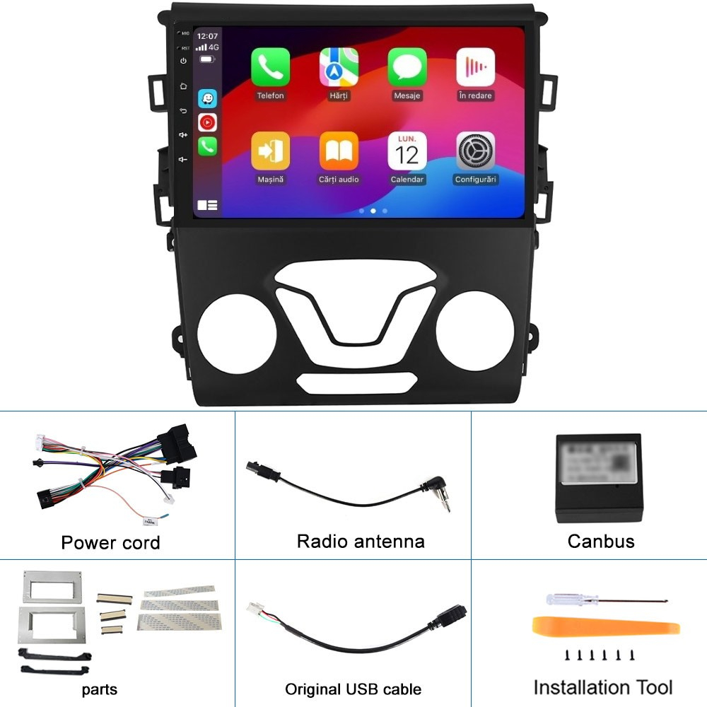 Navigatie Ford Mondeo 2013 cu Android, 8GB RAM 128GB ROM, cu SLOT SIM 4G, DSP, ecran 9 Inch, Carplay si Android Auto [11]