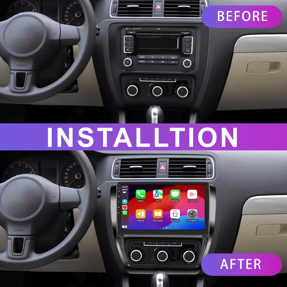 Navigatie Volkswagen Sagitar 2012, Jetta 2011-2018 cu Android, 2GB RAM 32GB ROM, DSP, ecran 10,1 Inch, Carplay si Android Auto [4]