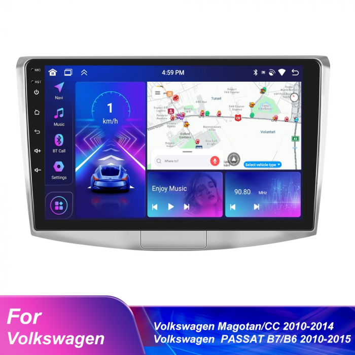 Navigatie Passat B6|B7|CC cu Android 13, 4GB RAM 64GB ROM, DSP, cu CarPlay si Android Auto Wi-fi, Youtube, Waze, ecran FHD 10.1 Inch [19]