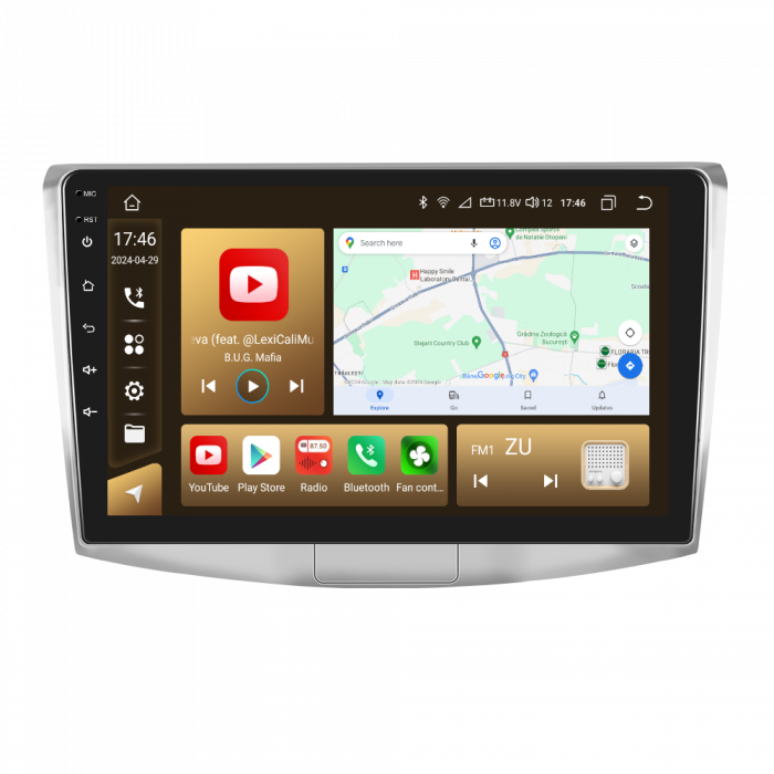 Navigatie Passat B6|B7|CC cu Android 12, 8GB RAM 128GB ROM, DSP, SIM 4G, cu CarPlay si Android Auto Wi-fi, Youtube, Waze, ecran FHD 10.1 Inch [3]