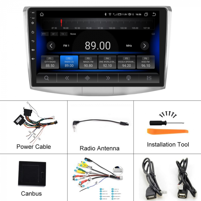 Navigatie Passat B6|B7|CC cu Android 12, 8GB RAM 128GB ROM, DSP, SIM 4G, cu CarPlay si Android Auto Wi-fi, Youtube, Waze, ecran FHD 10.1 Inch [15]