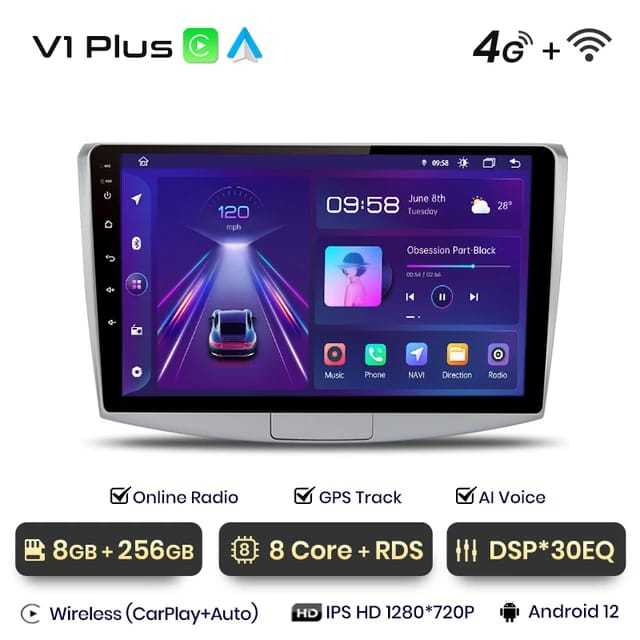 Navigatie Passat B6|B7|CC cu Android 12,DSP 8GB RAM 256GB ROM, SIM 4G CarPlay si Android Auto Wi-fi, Youtube, Waze, ecran HD 10.1 Inch [10]
