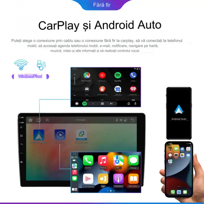 Navigatie Passat B6|B7|CC cu Android 13, 4GB RAM 64GB ROM, DSP, cu CarPlay si Android Auto Wi-fi, Youtube, Waze, ecran FHD 10.1 Inch [4]