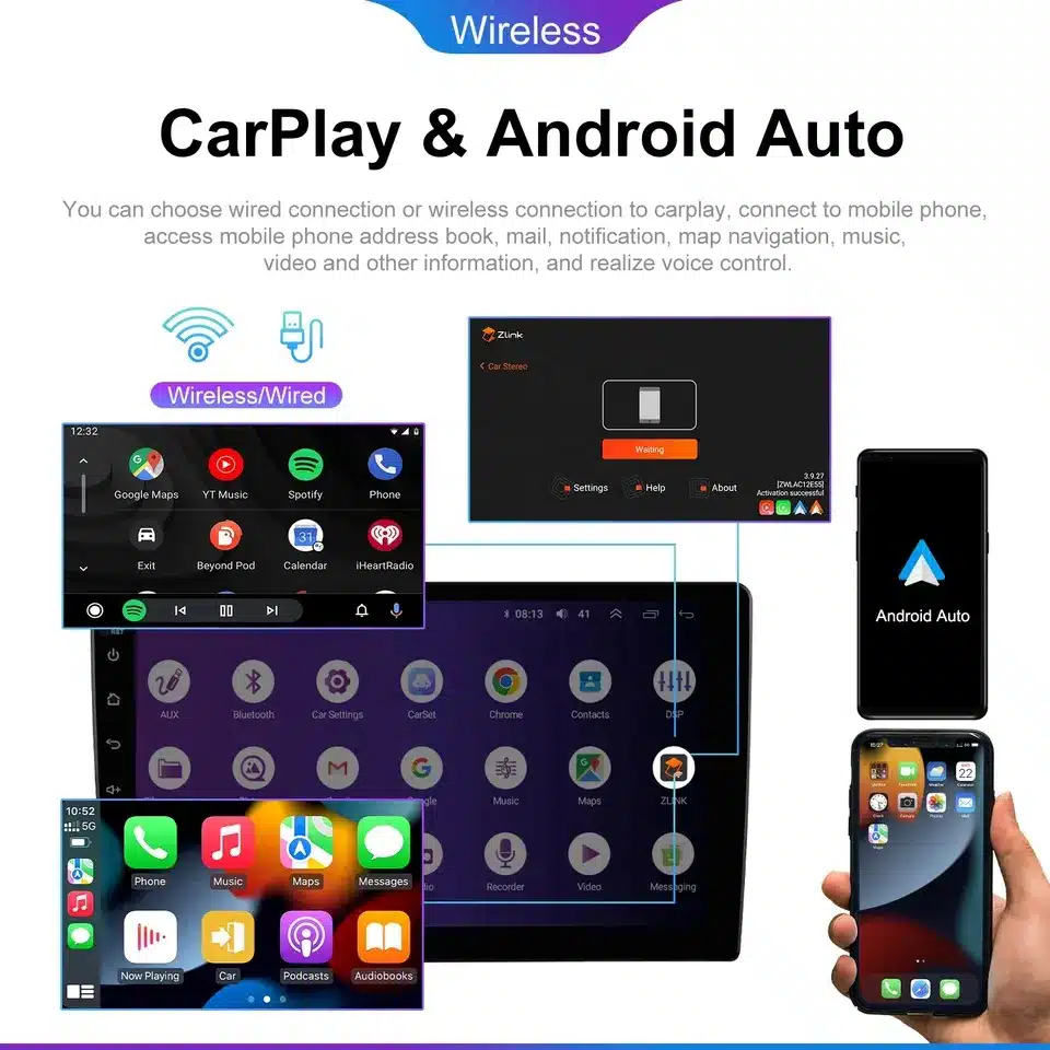 Navigatie Renault Clio 4 (2012-2019) cu Android 13, 4GB RAM 64GB ROM, Android 13 ,CarPlay si Android Auto Wi-fi, Youtube, Waze, ecran HD 10.1 Inch [2]