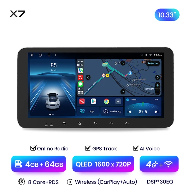 Navigatie Golf 6 (2008-2016) 10.33 inch 1600x720P 2K QLED cu Android 12, DSP 4GB RAM 64GB ROM, CarPlay si Android Auto si SIM 4G, PREMIUM [2]