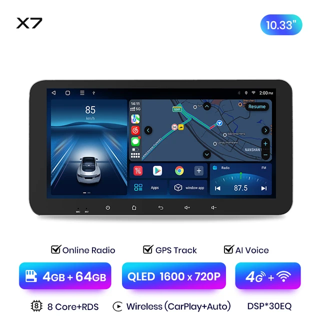 Navigatie Passat B7 (2007-2015) 10.33 inch 1600x720P 2K QLED cu Android 12, DSP 4GB RAM 64GB ROM, CarPlay si Android Auto si SIM 4G PREMIUM [2]