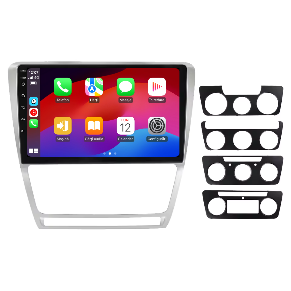 Navigatie Skoda Octavia 2 (2004-2013) Android 14, 12GB RAM, 256GB ROM, Ecran 10.33 inch 2K QLED, Ramă Gri [3]