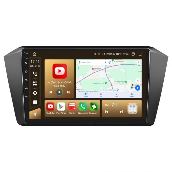 Navigatie Passat B8 (2015-2019) cu Android 12, 8GB RAM 128GB ROM, SLOT SIM 4G, DSP, CarPlay si Android Auto, ecran 10.1 Inch [10]